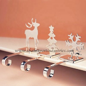 Metal <b>Stocking</b> <b>Holder</b> for <b>Christmas</b> Decoration Set of 3 Include Reindeer Star Tree Snowflake <b>Stocking</b> <b>Holders</b> - Product Image 1