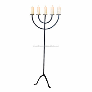 Menorah Style Iron Oblong Candelabras for <b>Candle</b> <b>Light</b> - Product Image 1
