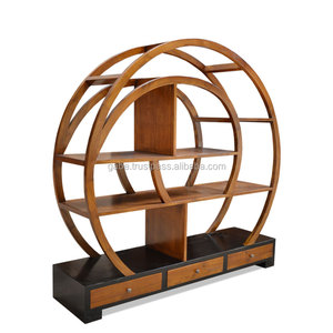 Armoire de présentation en bois de teck naturel de style oriental, usage général, meubles pour le salon - Product Image 3