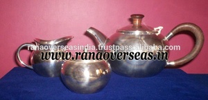 ชุดชาและกาแฟทองเหลืองพร้อมที่จับไม้และฝาปิดสำหรับสำนักงานบ้านโรงแรมร้านอาหาร - Product Image 2