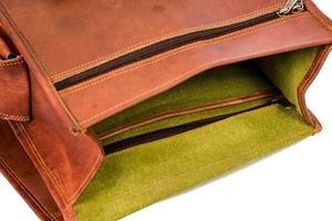 Style vintage 100% sac à dos en cuir véritable unisexe étanche USB bureau affaires sac à bandoulière couverture fermeture couleur marron - Product Image 5