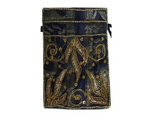 Designer Striped Pattern Embroidery Coin Purse with Drawstring - Product Image 4