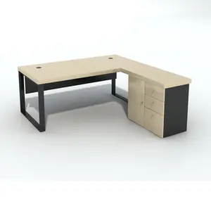 Fancy Wooden Laminate Plywood L Shape Office Computer Desk