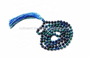 Piedra preciosa natural 108 cuentas Mala collar Lava crisocola bohemio aromaterapia Yoga joyería perla curación espiritual regalo de fiesta - Product Image 5