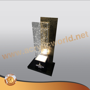 Estante de exhibición de vino de botella individual LED acrílico personalizado estante de exhibición de vino iluminado glorificador - Product Image 1