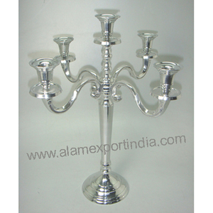 New Modern Royal Designer Indoor Candle Holder Silver Plated Finishing Design Five Branches Candle Holder <b>Candelabra</b> Centerpiece - Product Image 1