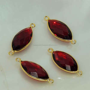 Conectores de Bisel para Piedras Preciosas Multicolores de 10x20 mm, Plata de Ley Chapada en Oro, Corte Marquesa, Accesorios para Joyería - Product Image 6