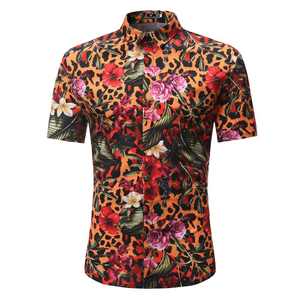 Camisa de manga corta con bolsillo para hombre, camisa con estampado de flores de fiesta divertida, 100% algodón, portátil, lavado a mano - Product Image 2