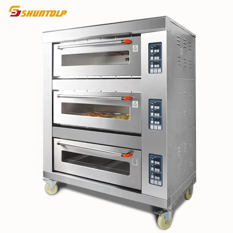 Electric bakery maker 3 deck 6 trays bread oven commercial restaurant kitchen equipment for baking