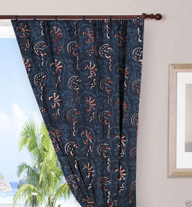 ม่านประตู 7 ฟุต ลายคลื่น ผ้าม่านคู่ ผ้าฝ้าย 100% น้ำหนักเบา สไตล์เอเชีย ลายเรขาคณิต ใช้ได้ทุกฤดู ป้องกันแสงได้เต็มที่ - Product Image 2