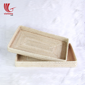 Plateau de service en rotin tressé à la main pour table - Product Image 1