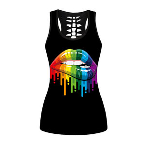 Venta al por mayor Impreso 100% algodón Tank Tops para hombres Plain Fitness Knitted Top para ropa de mujer - Product Image 4