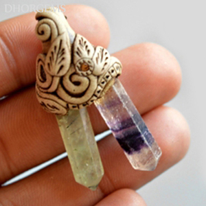 Pendentif cristal de pierre de polymère naturelle, 1 pièce, pendentif à pointe en argile polymère, collier en pierre précieuse, vente en gros - Product Image 1