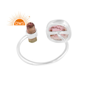 Anillo apilable de piedras preciosas de turmalina Bio Natural de Plata de Ley 925 más vendido, joyería personalizada para mujer, regalo para ella - Product Image 3