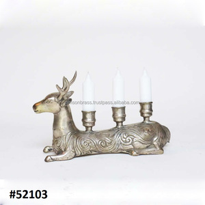 Home Decor Reindeer <b>Pillar</b> <b>Candle</b> Holder Nickel Plated Decorative <b>Candle</b> Holder - Product Image 4