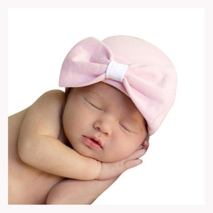 Gorro de algodón 100% orgánico para bebé, gorro con lazo - Product Image 1