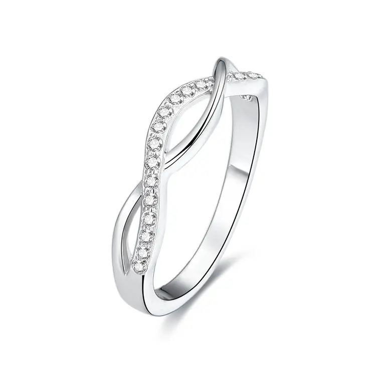 Bague en argent Sterling 925, anneau de bijoux pour femmes, vente en gros de haute qualité, Rhodium, Logo personnalisé, Zircon 925/S925
