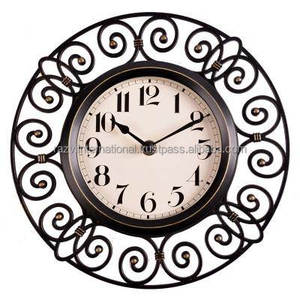 Horloge de décoration murale en métal noir de fabricant, horloges murales modernes à vendre - Product Image 1
