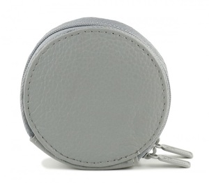 Women's Round Shape Leather <b>Coin</b> Purse <b>Coin</b> Holder With Key <b>Ring</b> - Product Image 5
