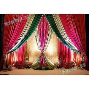 Asian Wedding Stage Backdrop Curtains Royal Wedding Stage Backdrop Cloth Best Wedding Stage Backdrop Decoration