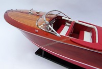 RIVA ARISSTON GIA NHIEN, Modelo de Barco Náutico de Madera Hecho a Mano, Casco Rojo Pintado, Regalo Empresarial de Europa y Vietnam