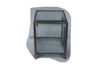 Boîtes à bijoux carrées modernes en verre avec pieds en laiton nickelé, décoration d'intérieur organisée pour femmes et filles, cadeau fantaisie - Product Image 5