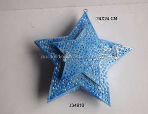 Estrella de Navidad de Alta Calidad Hecha en Hierro en Color Azul, Decoración Navideña, Adorno Navideño, Decoración para el Árbol de Navidad para el Hogar - Product Image 3