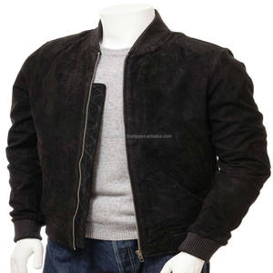 เสื้อแจ็คเก็ตบอมเบอร์หนังกลับเจาะรูแบบกำหนดเอง - Product Image 1