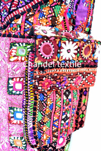 Banjara Unisex Vintage Hand Embroidered Yoga Mat <b>Bag</b> Ethnically Styled Patchwork Logo Decoration Portable with <b>Leather</b> Strap - Product Image 2