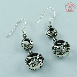 Pendientes de plata de ley 925 hechos a mano, joyería INDIA - Product Image 3
