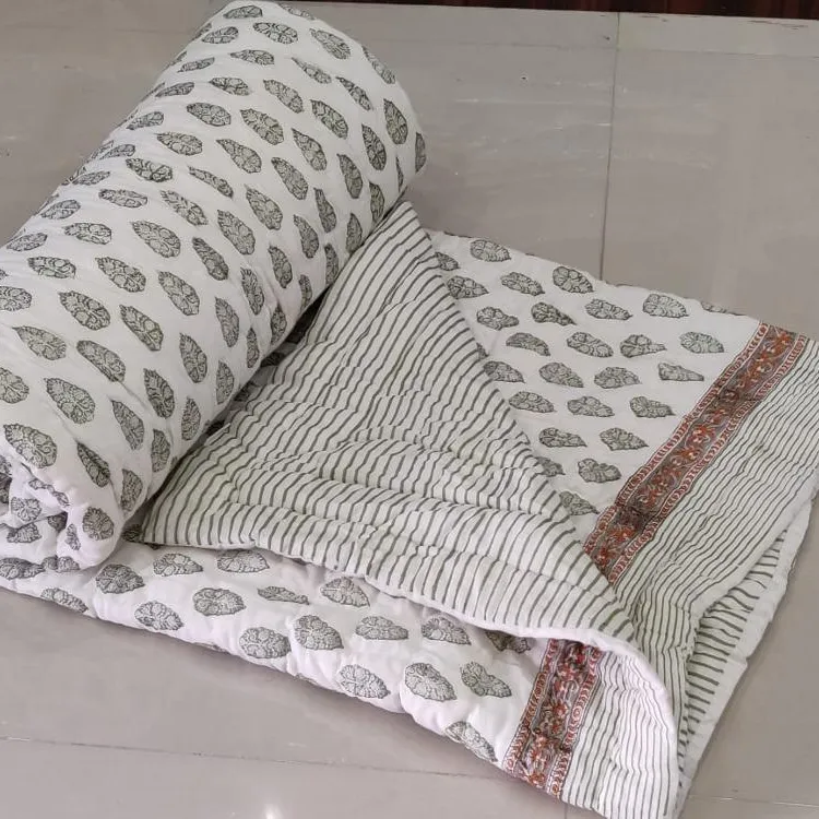 Hint son tasarım el bloğu baskılı battaniye Jaipuri yorgan lüks baskılı Boho Paisley yatak örtüsü
