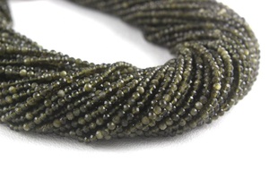 Cuentas de Rondelle microfacetadas de piedras preciosas de ojo de gato Natural de hebra larga de 12,5 "para fabricación de joyas mayorista indio - Product Image 4