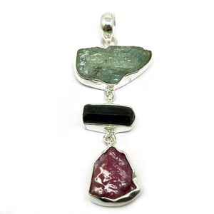 Colgantes de plata de ley 925 con múltiples piedras, joyería de plata de diseño - Product Image 2