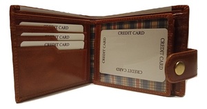 Men's Vintage Style Genuine Leather <b>Wallet</b> Embroidery Decoration Short Length <b>RFID</b> Feature Geometric Pattern Polyester Lining - Product Image 4