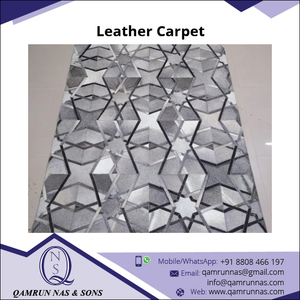 Ensemble de tapis moderne pour adultes à poils plats de 2 mètres de haute qualité 100% tapis en cuir de vachette véritable patchwork décoratif d'hôtel - Product Image 2