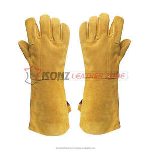 EN 388 Gants de soudage Tig Taille XL Gants de sécurité imperméables, anti-coupures, antidérapants et anti-chocs en cuir fendu - Product Image 4