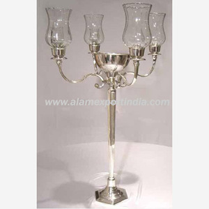 Candelabro de oro de aluminio de la mejor calidad de exportación, candelabro de 5 brazos, candelabro Vintage de tamaño alto para decoración de boda y hogar - Product Image 3
