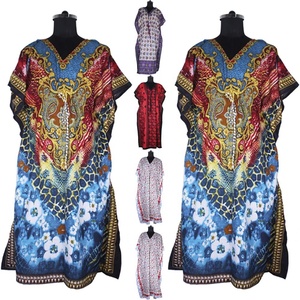 2025 nouveau long sans manches Sexy caftan robe main bloc imprimé caftan à la main indien Caftan Abaya caftan Caftan dubaï mode - Product Image 2