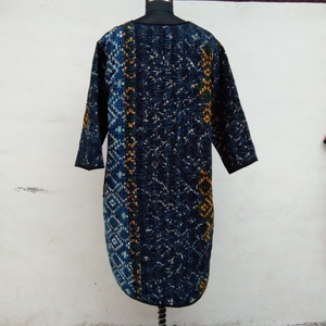 Wholesale Cotton Vintage Kantha Jackets With Wrap Design, Button Down & Front Pockets Long Coat Casual Party Women Clothing - Product Image 3