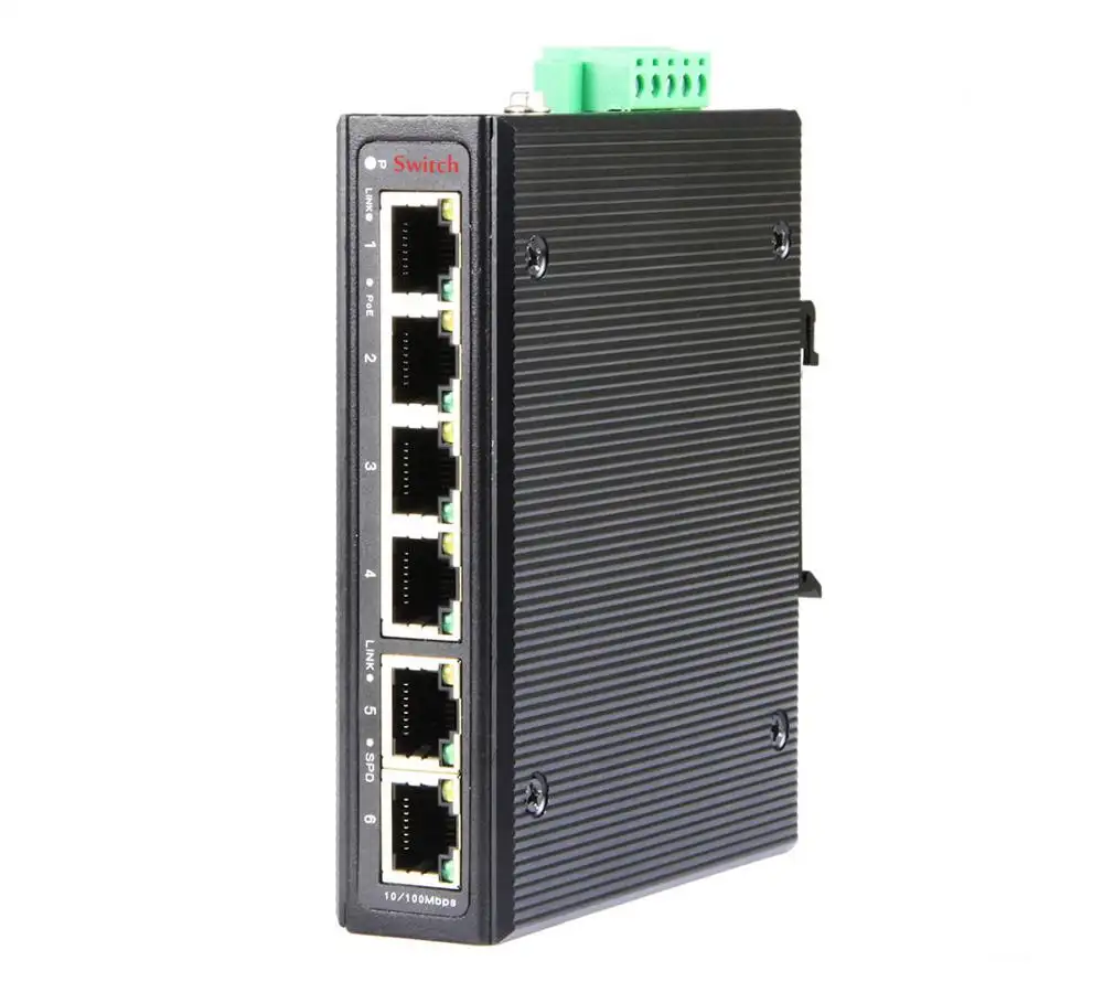 Hot sale mini smart unmanaged 10/100M 6 port din rail ethernet industrial switch device (IPS31064)