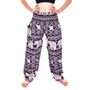 กางเกงฮาเร็มช้างเอวยางยืดและข้อเท้า - Product Image 6