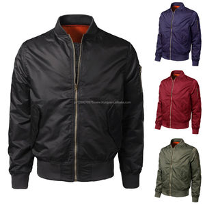 New Design Women and Men's Bomber Jacket/ Wholesale 100% Polyester Custom Zip up Black Bomber Jacket - Product Image 1