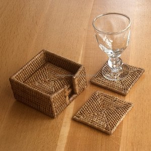 Square Rattan <b>Coaster</b>, <b>Set</b> of <b>Coasters</b> - Product Image 3