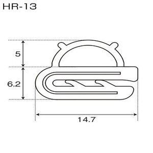 HOTTY HR-13 Modèle Joint de garniture en caoutchouc de silicone pour joint de protection des bords de porte-30 ° C 160 ° C Plage de température Couleur noir/gris - Product Image 2