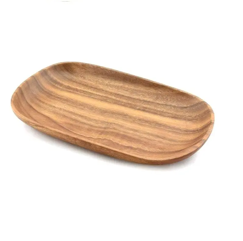 acacia wooden tray and Round shape piece customized wood tray with round shape natural polished for hot sale