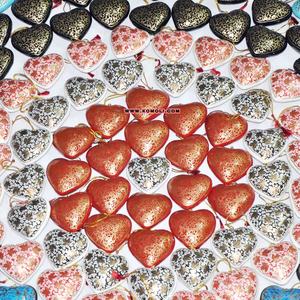 ของตกแต่งคริสต์มาสที่กำหนดเองที่สวยงามเครื่องประดับหัวใจเซรามิก - Product Image 2