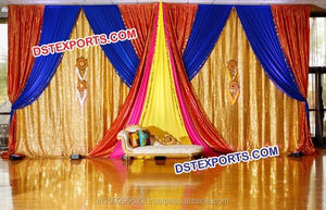 Boda musulmana brillante paraguas Fondo colorido de escenario de boda cortina boda escenario Embrodried telón de fondo - Product Image 3