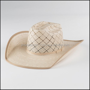 Cowboy Summer Handmade Straw Sun Hat for Womens Wide Brim Wheat with Ribbon Seagrass Hats New Design Woven Straw Grass <b>Leaf</b> Hat - Product Image 6