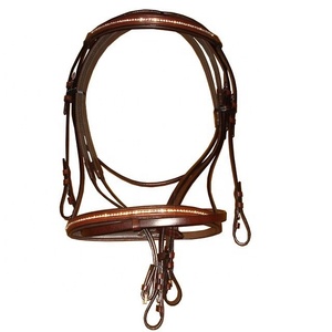 Brida de cuero Premium ostentosa única para caballos Productos para caballos - Product Image 1