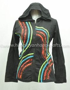<b>RAINBOW</b> DESIGN PATCHWORK ENZYME WASH COTTON JACKET CSWJ 224 - Product Image 2